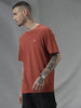 Textured Rust Crew Neck T-Shirt