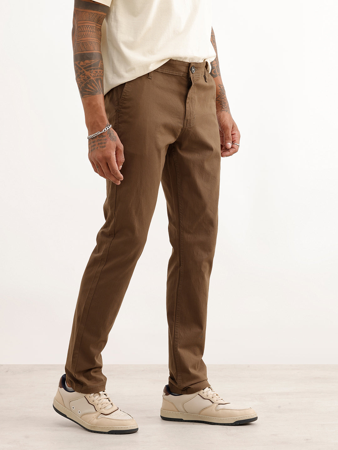 Solid Slim Fit Trouser | Olive