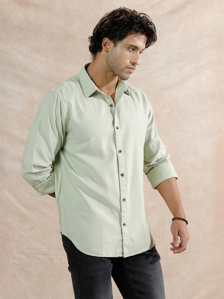 Textured Regular Fit Shirt | Light Green
