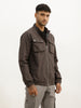 Solid Comfort Fit Double Pocket Jacket | Grey