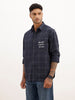 Oversized Placement Printed Checkered Shirt | White