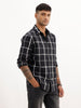 Classic Slim Fit Checkered Shirt | Black