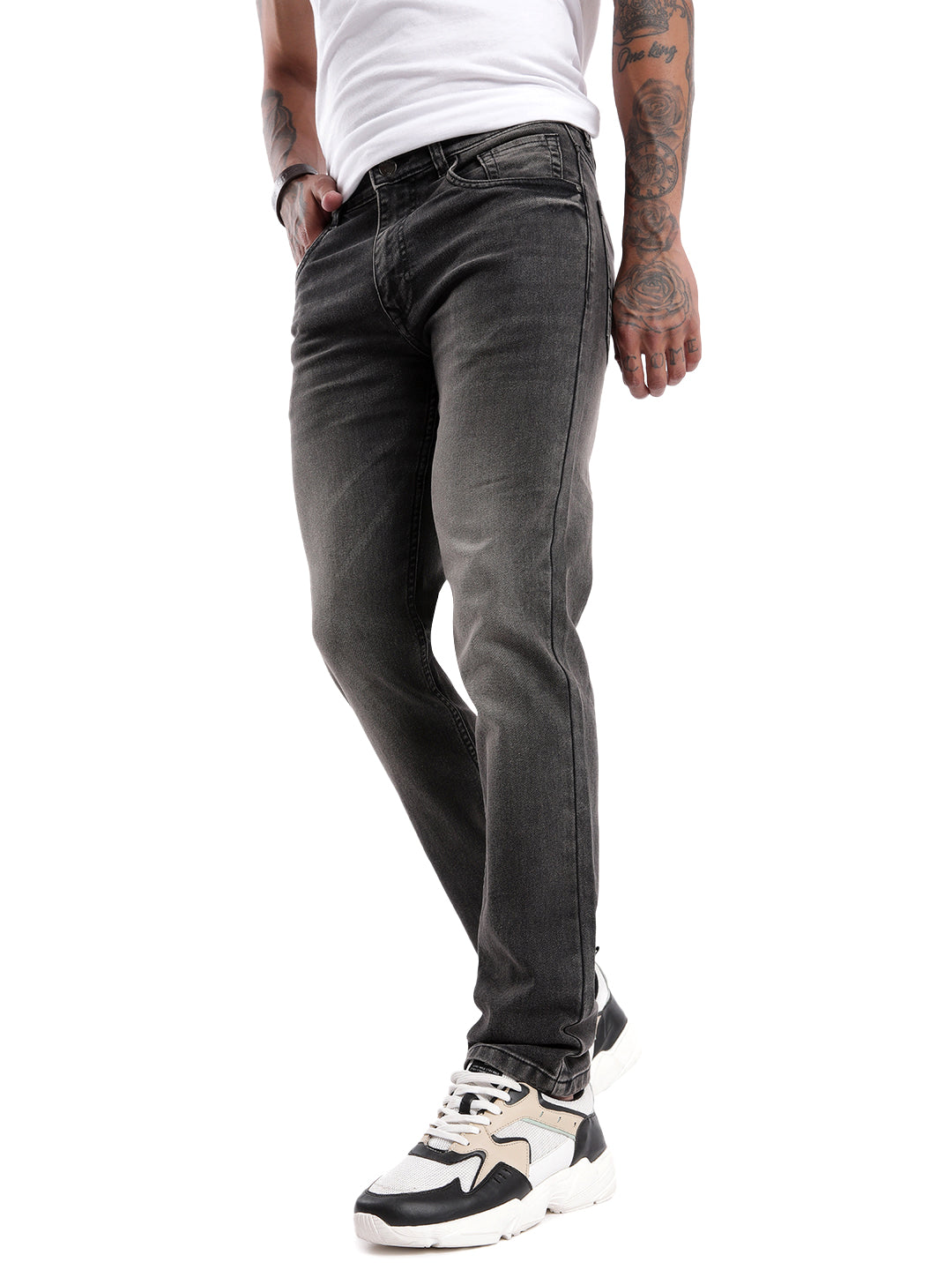 Urban Washed Black 5 Pocket Jeans