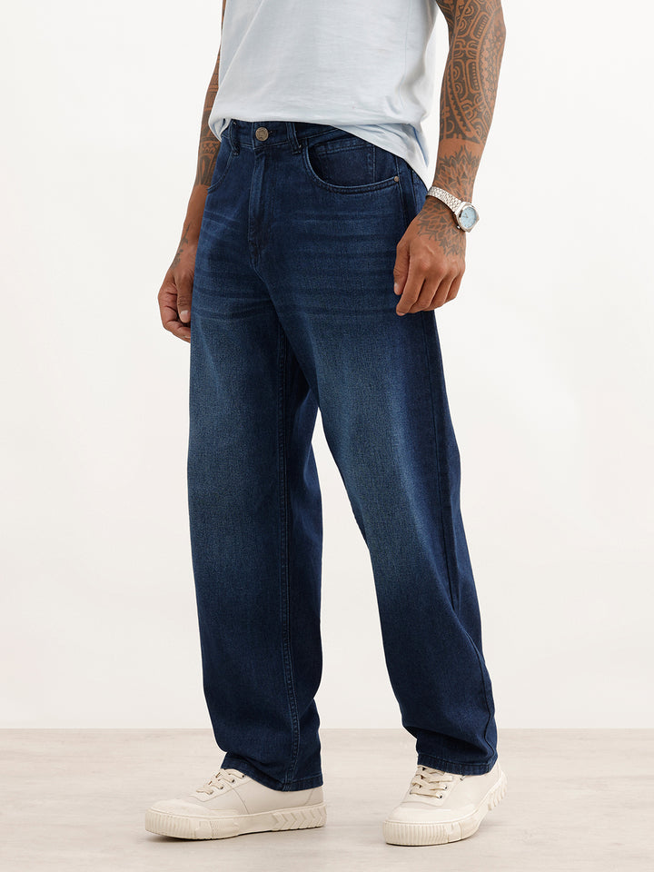 Faded Loose Fit Denim Jeans | Blue