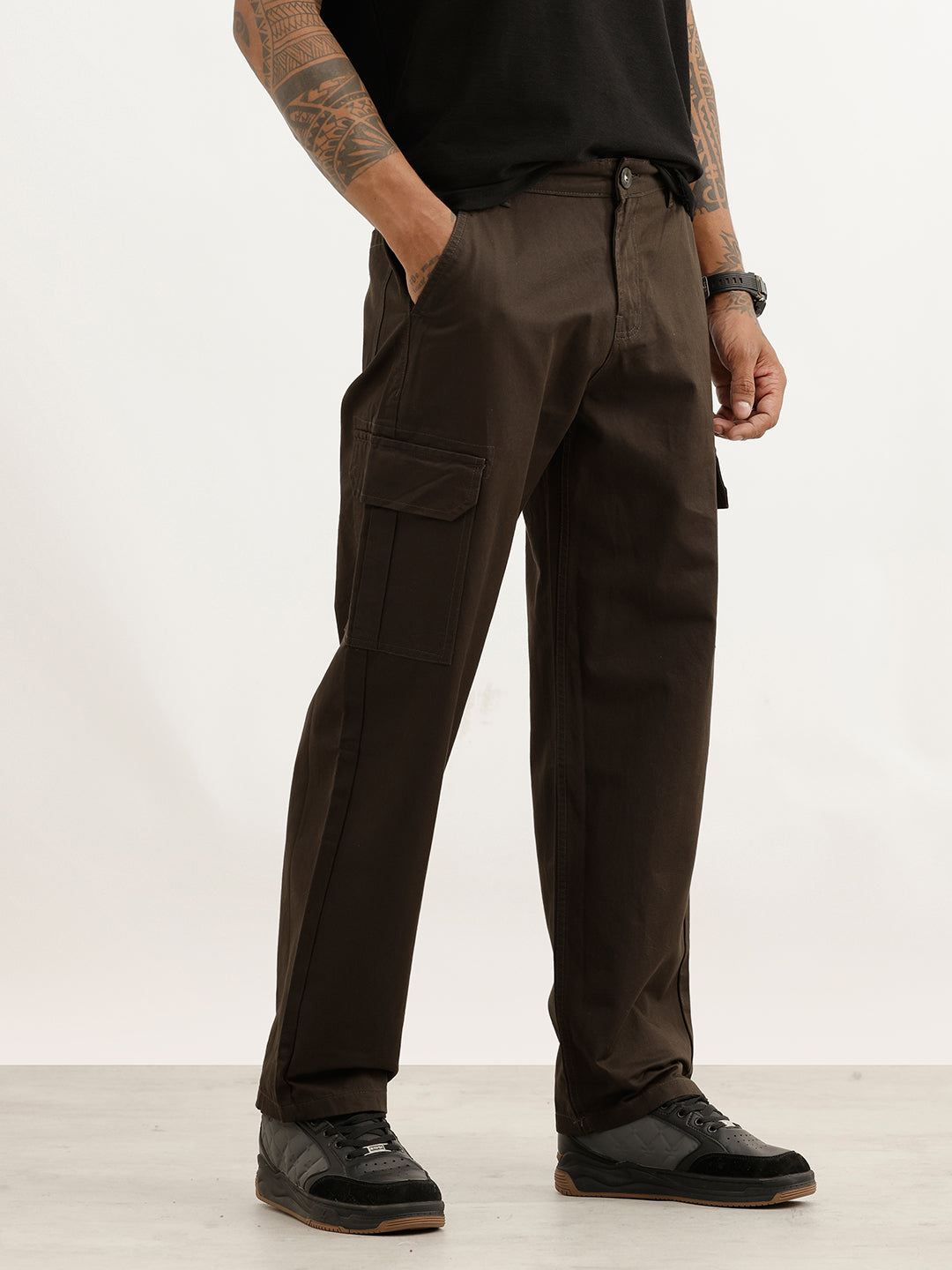 Classic Solid Cargo Trouser | Dark Grey