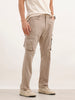 Solid Straight Fit Cargo Trouser | Khaki