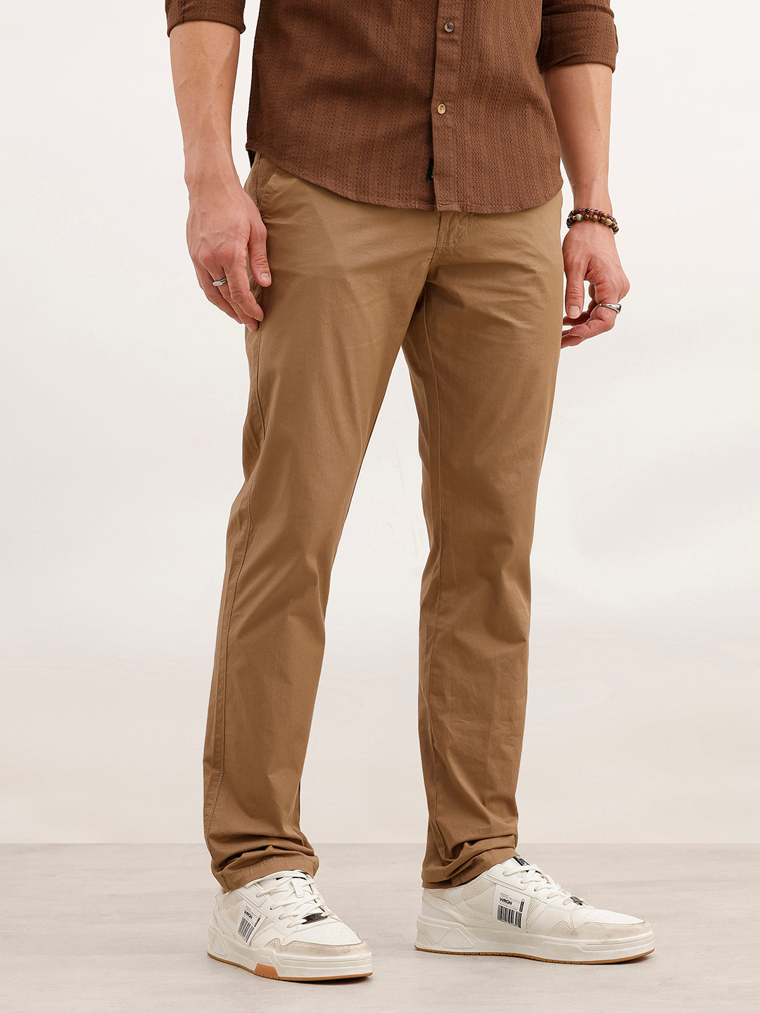 Solid Slim Fit Trouser | Khaki