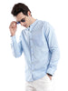 Light Blue Mandarin Collar Shirt