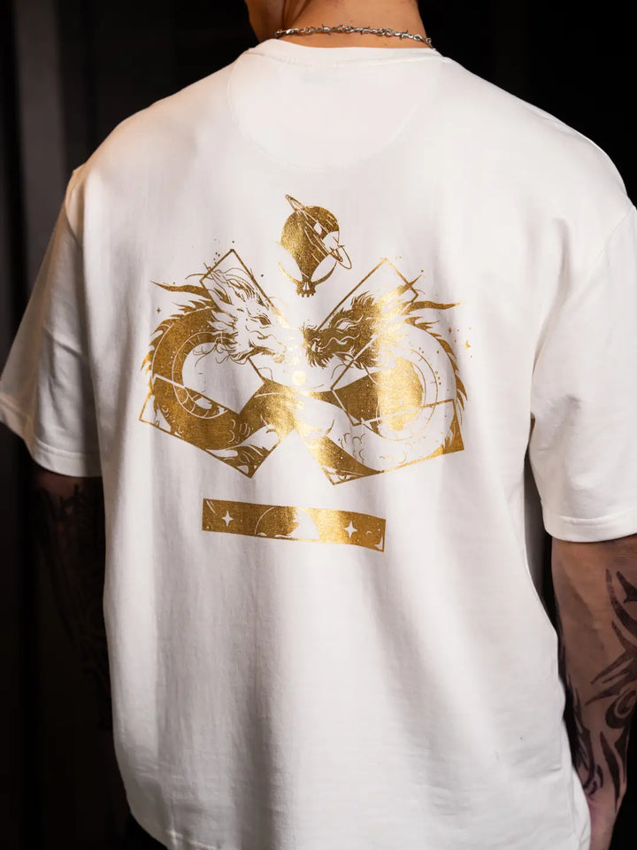 Wrogn X Aliens - The Yin-Yang Dragons | Off White T-Shirt