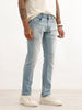 Slim Fit Light Faded Denim Jeans | Light Blue