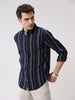 Striped Open Dobby Indigo Shirt