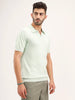 Solid Slim Fit Polo T-Shirt | Light Green