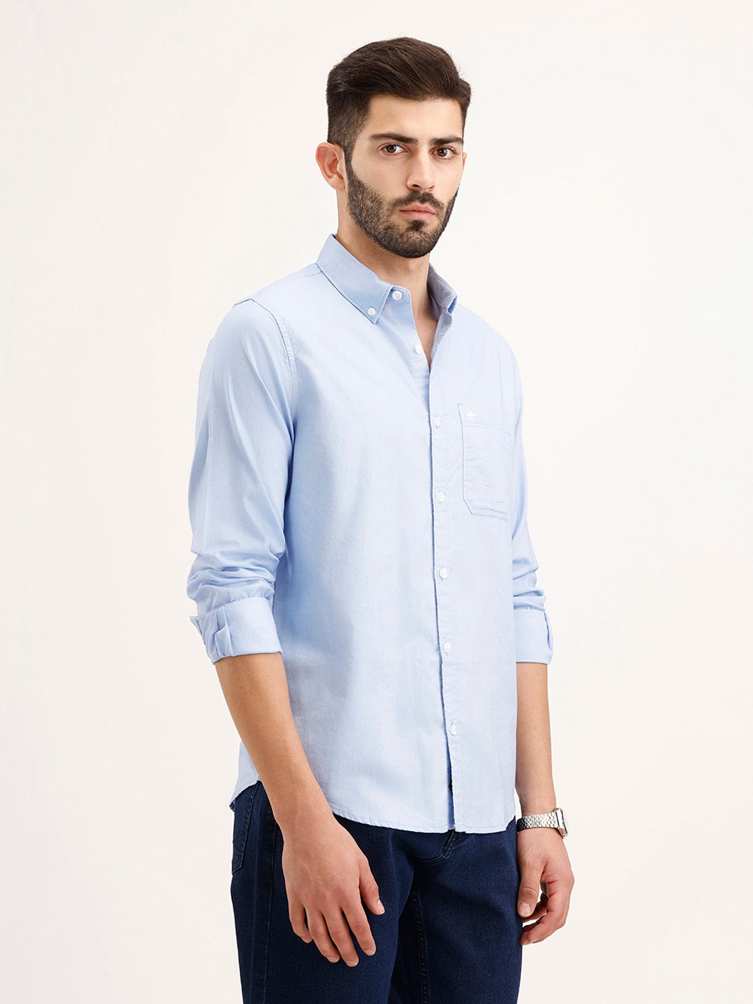 Regular Fit 100% Cotton Shirt | Light Blue