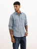 Classic Slim Fit Double Pocket Shirt | Light Blue | WSH01FSSL7132W