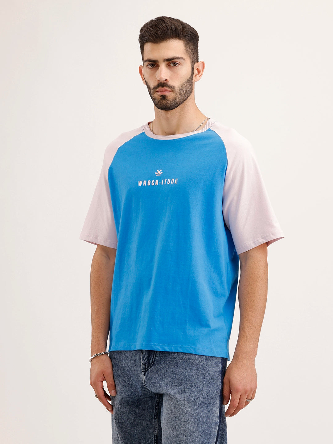 Raglan Collar Oversized T-Shirt | Blue