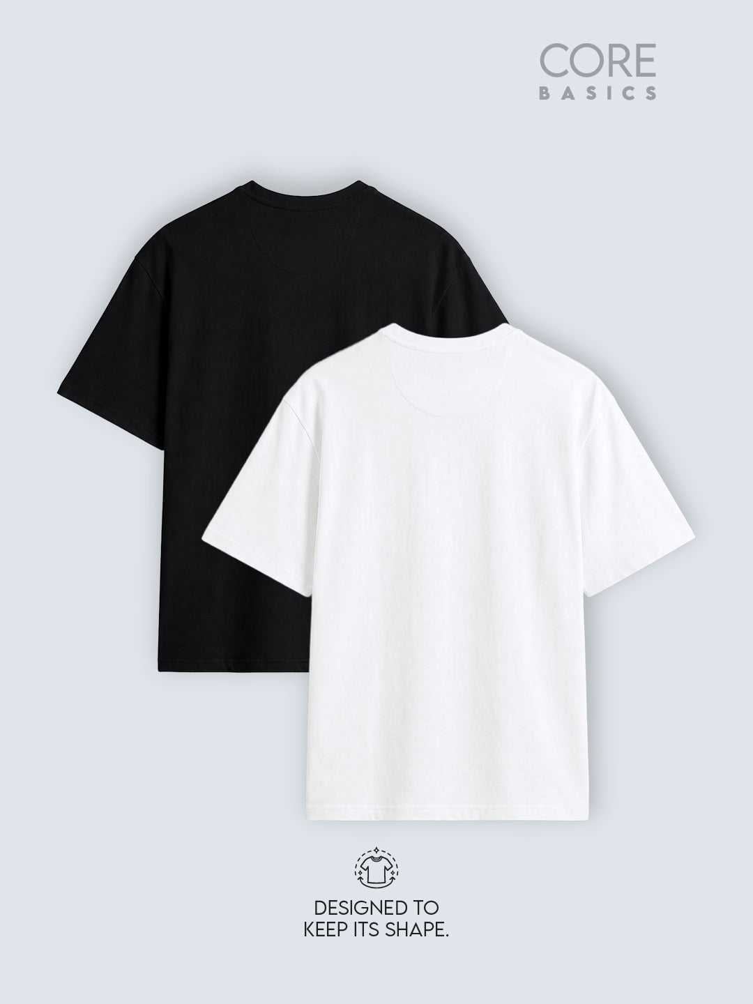 Core Basics Oversized Fit T-Shirt 2-Pack | Essential | Black & White | WTS01HSSL1319W-2