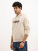 Classic Placement Printed Hooded Sweatshirt | Beige