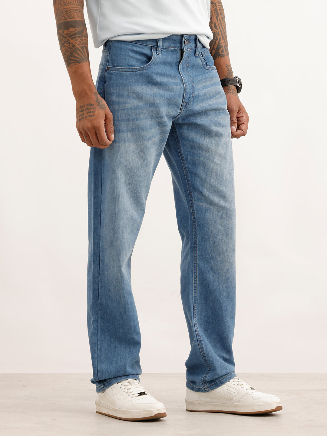 Anti Fit Faded Denim Jeans | Light Blue | WUJN2921M