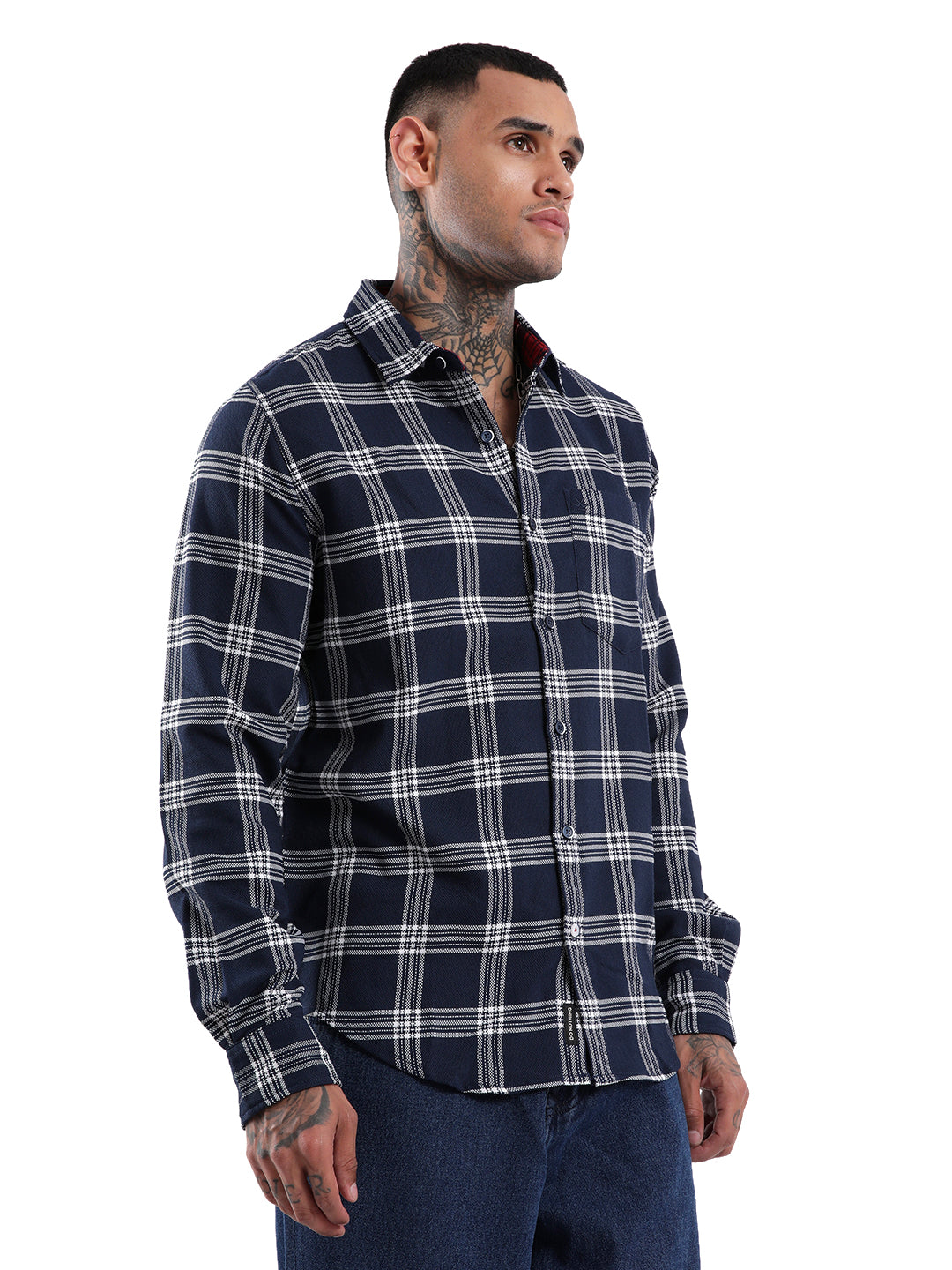 Navy Checks Casual Shirt