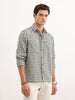 Comfort Fit Checkered Double Pocket Shirt  | Olive