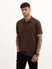 Solid Slim Fit Polo T-Shirt | Brown