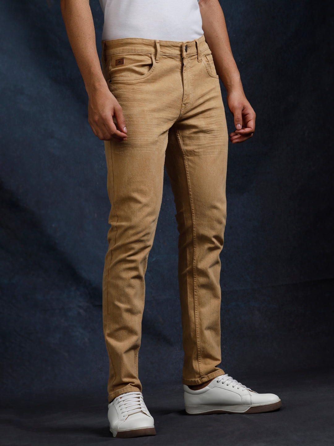 Solid Brown Classic Jeans