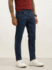 Solid Slim Crop Denim Jeans | Dark Blue