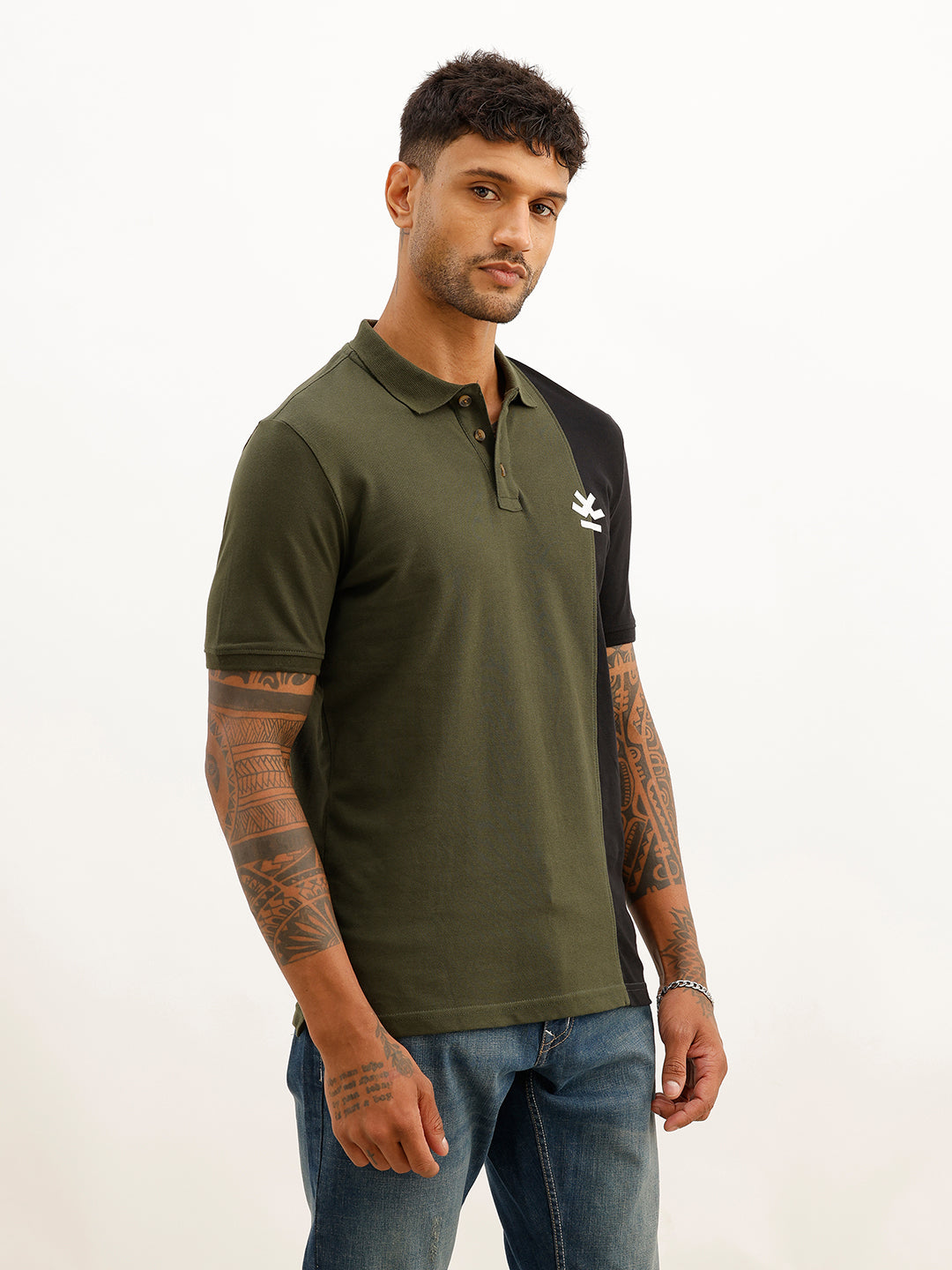 Classic Cut & Sew Polo T-Shirt | Olive