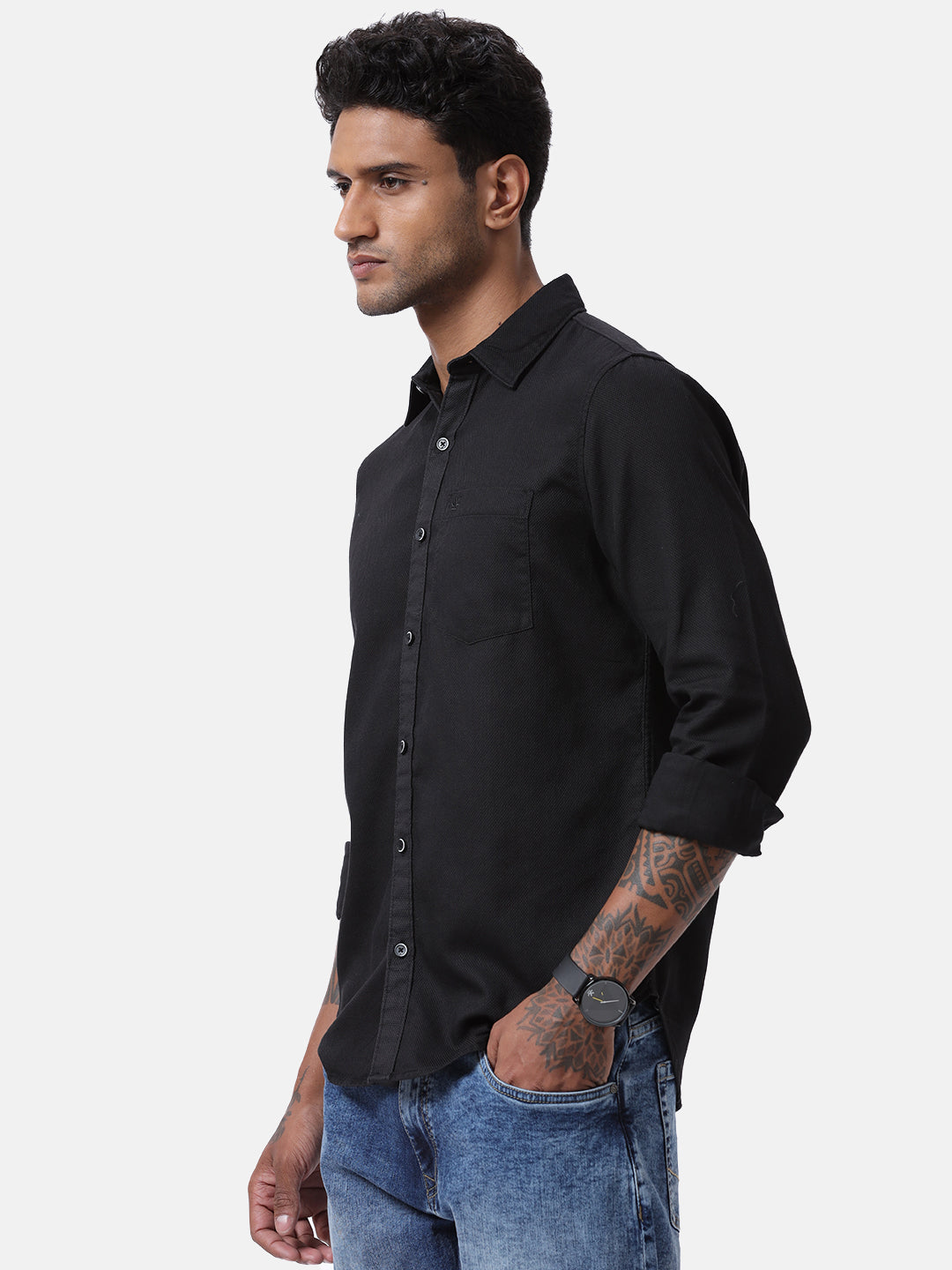 Fine Black Solid Shirt