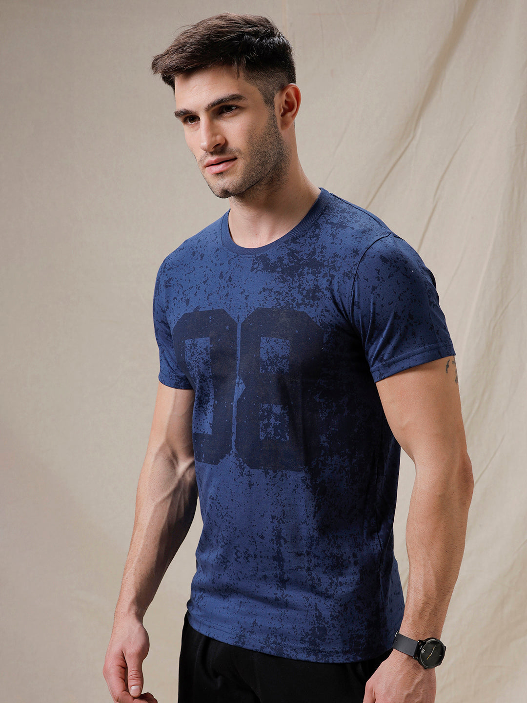 Numeric Print Abstract T-Shirt