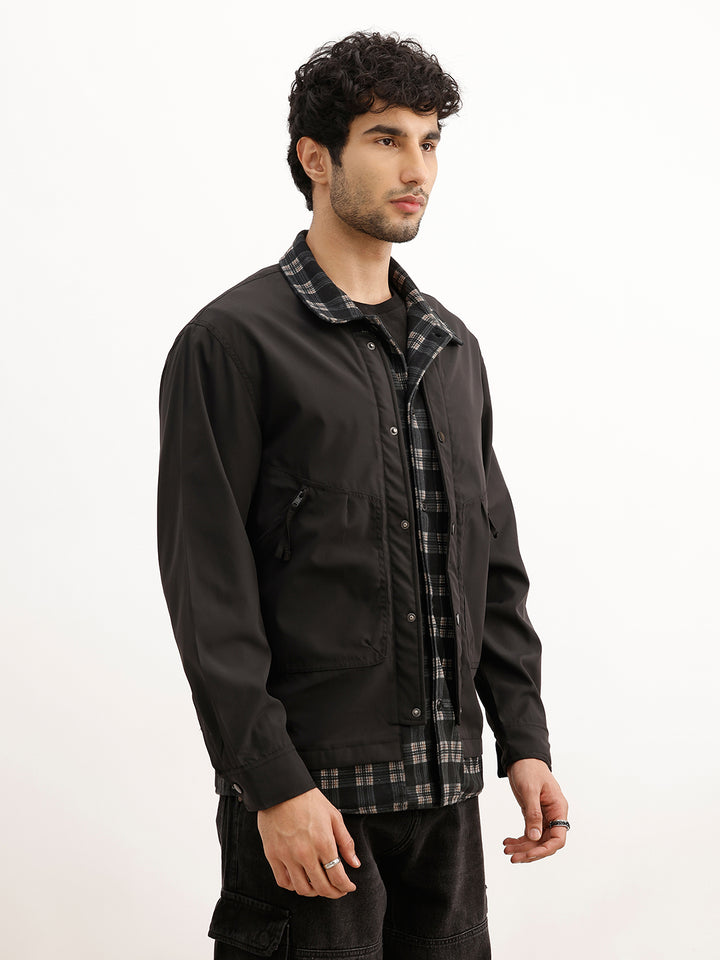 Classic Comfort Fit Shirt Lining Jacket | Black
