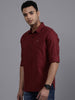 Maroon Linen Full Sleeve Shirt