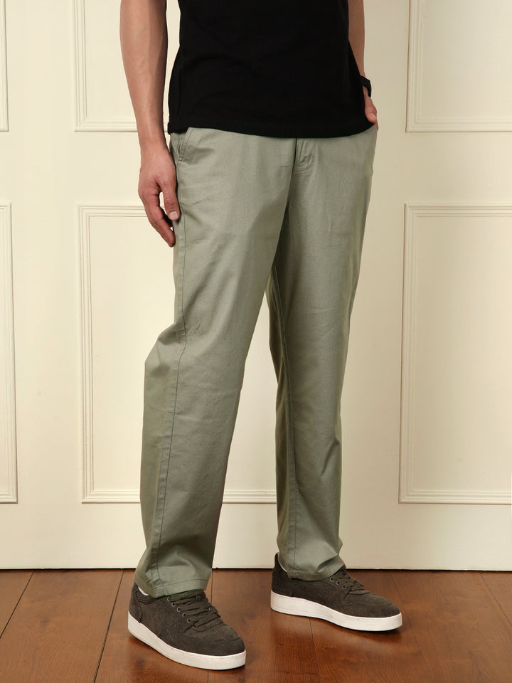Loose Fit Linen Blend Trouser | Green
