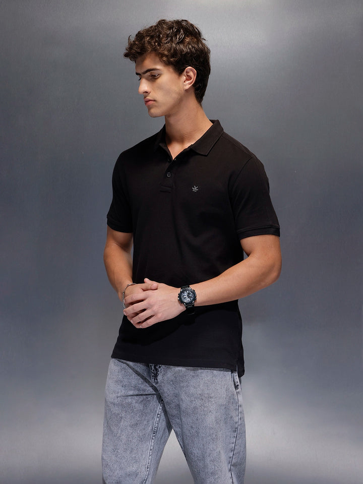 Men's Slim Fit Polo T-Shirt  |  Black