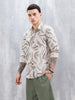Wrogn Men's Printed Slim Fit Shirt  | Light Green