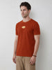 Men’s Retro Popcorn Textured Slim Fit T-Shirt | Maroon