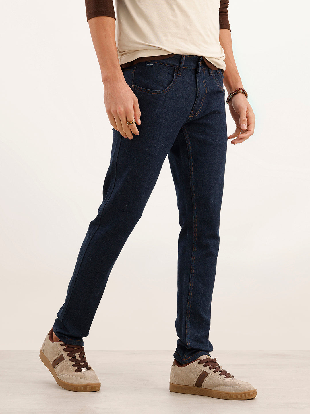 Solid Slim Fit Denim Jeans | Dark Blue