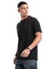 Solid Black  And Orange Tipping Polo T-Shirt