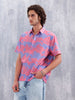 Abstract Aop Printed Comfort Fit Spread Collar Shirt | Pink