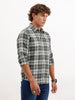 Textured Regular Fit Full Sleeve Shirt | Olive