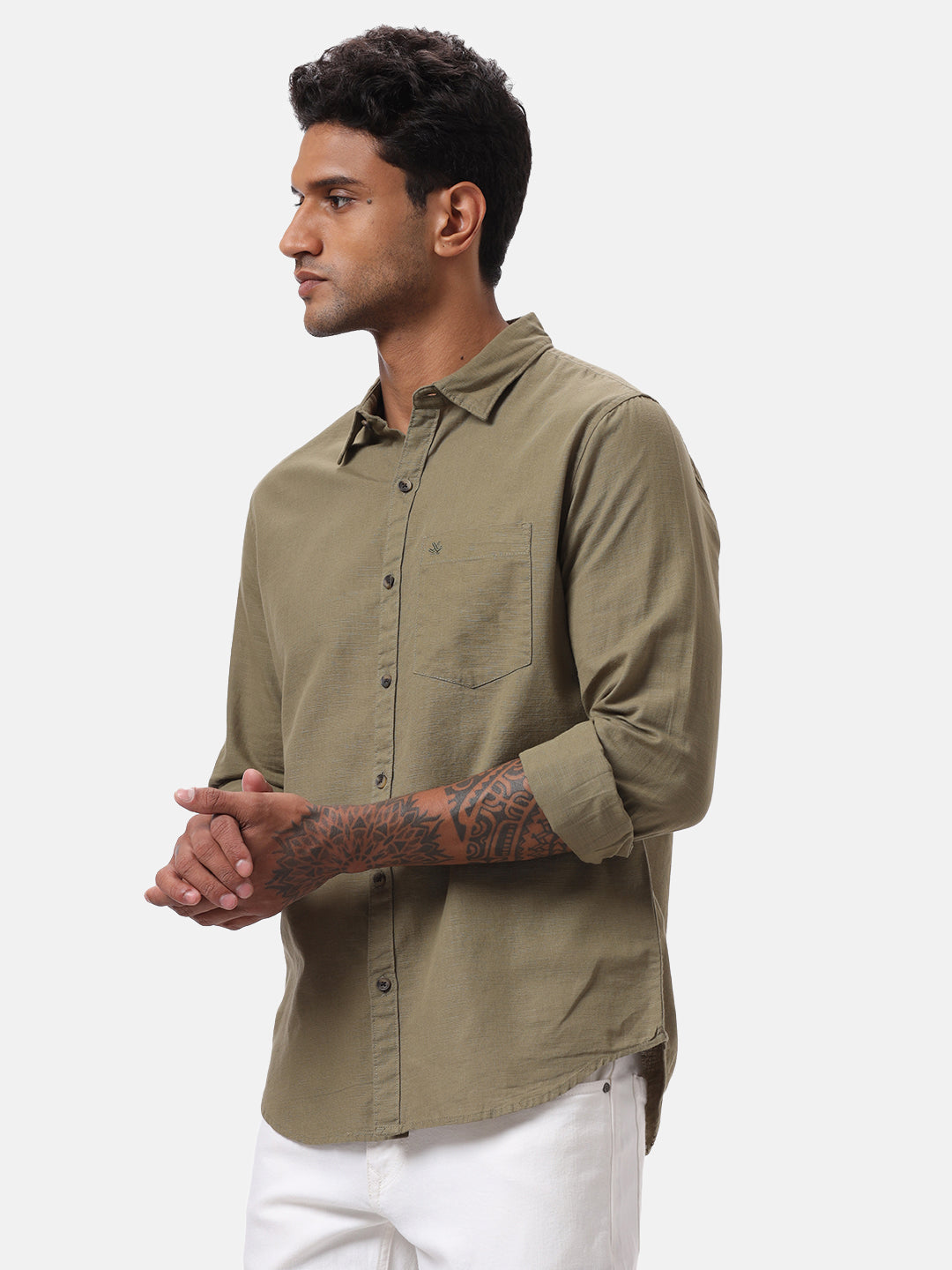 Olive Suave Solid Shirt