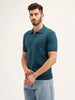 Slim Fit Flat Knit Polo T-Shirt | Teal