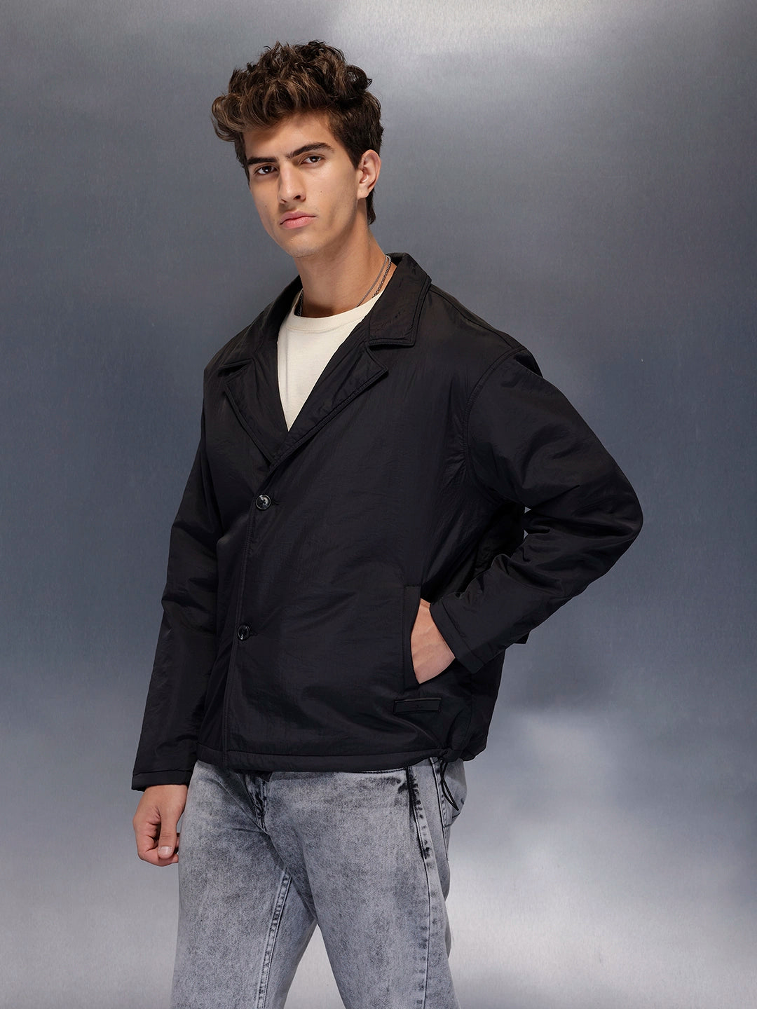 Minimal Black Lightweight Jacket | Black