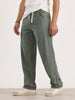 Loose Fit Pleated Denim Jeans | Olive