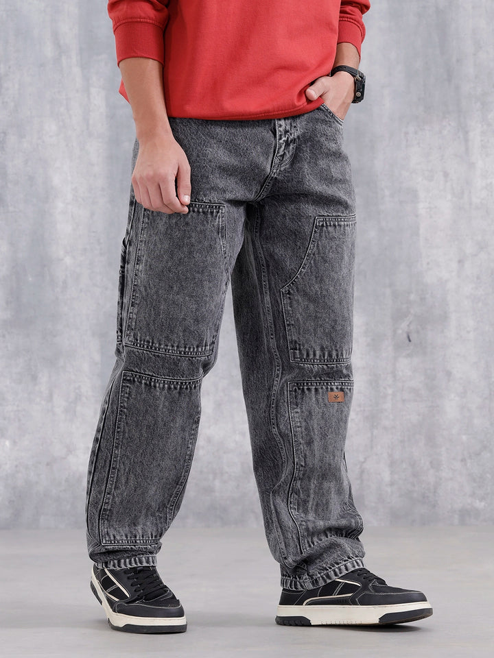 Men's Loose Fit Carpenter Cargo Jeans | Grey