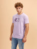 Placement Print Regular Fit T-Shirt | Light Purple