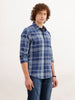 Slim Fit Checkered Shirt | Blue