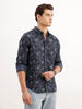 Slim Fit Textured Shirt  | Dark Blue