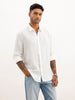 Solid Slim Fit Full Sleeve Shirt | White