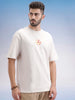Oversized Fit Puffer Printed T-Shirt | Beige